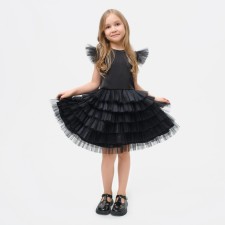 Dress for girls with wings Kaftan, size 32 (110-116), black color