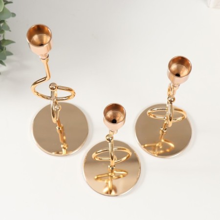 Climber Metal "Domitia" set 3 pcs gold d = 2cm height 31; 25.4; 21.5 cm 8x8x31 cm-3