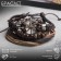 Bracelet Skin "Machte" helm, beige-brown color in silver, d = 7.5 cm