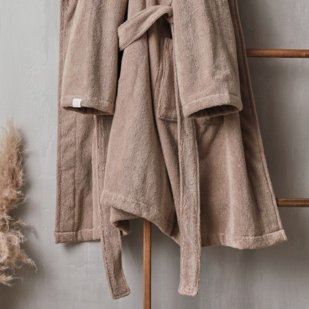Tainted female bathrobe SL Home: Basic "Sabbia", size M, 100% cotton, 420 g/m2-2
