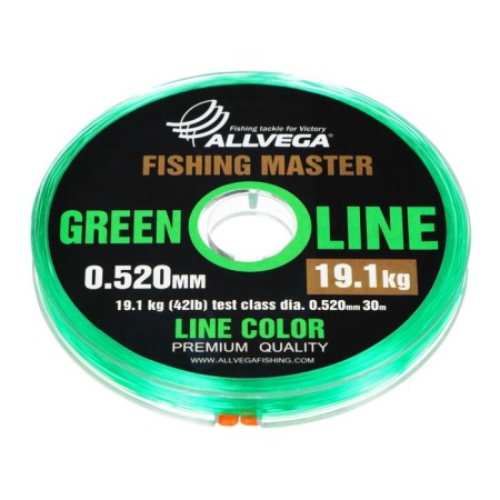 Monophile Fine Allvega Fishing Master, diameter 0.520 mm, test 19.1 kg, 30 m, green
