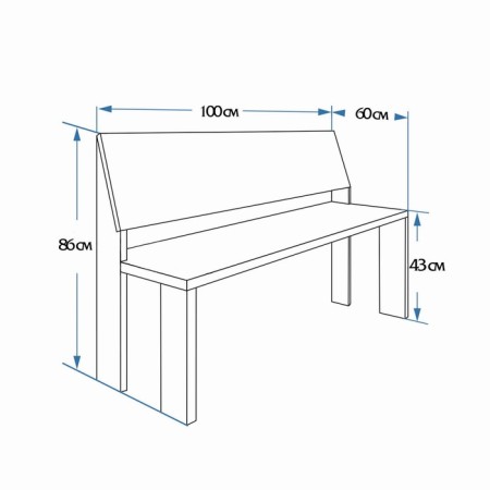 Folding bench, needles, 100x60x86 cm-4