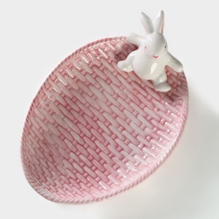 Serving share "Bunny", 26 × 19.5 × 10.5 cm, pink color-2
