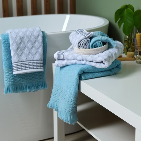 Trick Lovelife towel "Amore" 50x90 cm, blue, 100% cotton, 450 g/m2-7