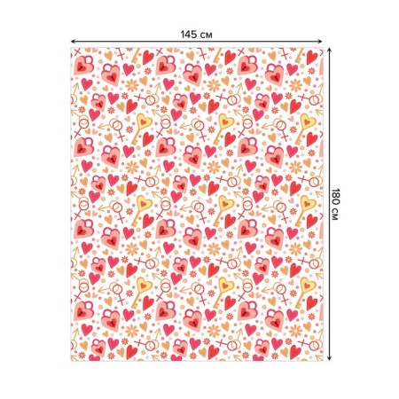The tablecloth “The key to the heart”, rectangular, oxford, size 145x180 cm-1