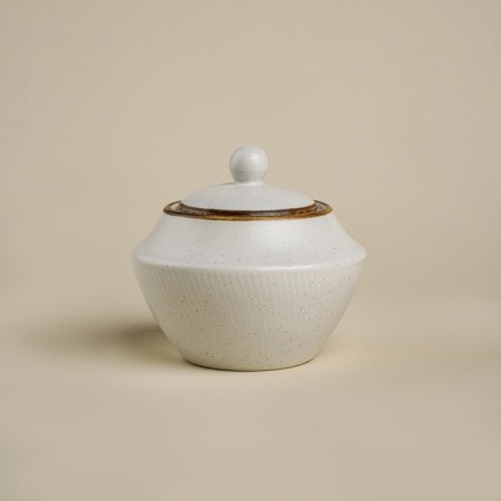 Porcelain Sugar Sl Home "Wave in Stone", 300 ml, 9.5 × 10.5 cm, white color