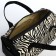 Cosmetic bag with lightning, black/beige color