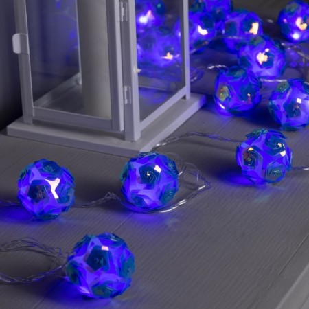 Garland “thread” 4.5 m with nozzles “Flower balls”, IP20, transparent thread, 15 LED, purple purple, 220 V-2