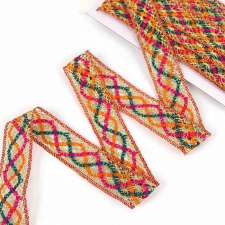 Colored braid with lurex, 3 cm, in a roll 10 meters-1