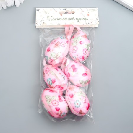 Decor Easter suspension "Egg with flowers" set 6x4 cm-3