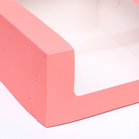 Confectionery packaging with a window, pink, 21 x 21 x 10 cm-2