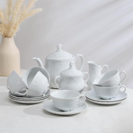 Tea service for 6 people, 15 items: 6 cups 220 ml, 6 saucer d = 15.7 cm