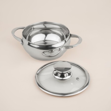 Stainless steel pan Sl Home "Olla", 1.5 l, d = 16 cm, h = 8 cm, with a lid, the capsule, induction-3