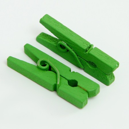 A set of clothespins for decor 50 pcs., Green - 2.5 cm-3