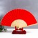 Fan bamboo, textiles h = 21 cm "monocet" in a box, red