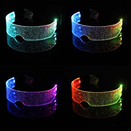 LED glasses "Shine", 14.5x4.5x18 cm, CR2032X2 batteries (included), 3 modes, glow RGB-5