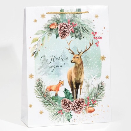 Laminated vertical packet “On the forest edge”, L 28 x 38 x 9 cm, New Year-1