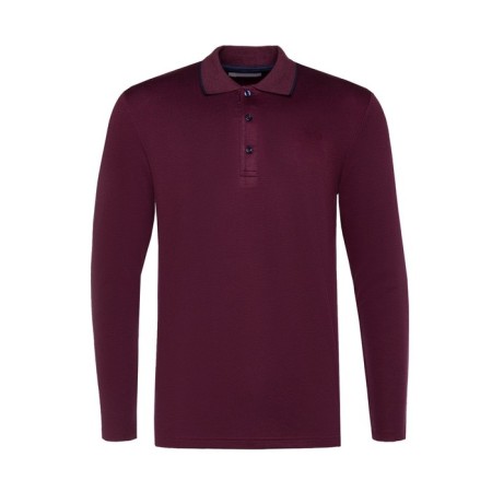 Male polo with long sleeve, burgundy color, size 44 (s)-5