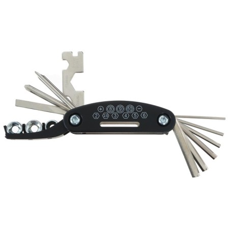 A set of bicycle tools, a bag, a set of hexagons, a repair kit, pump-8