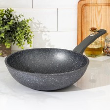 Granite frying pan, d = 28 cm, plastic handle, anti-stick coating, color gray color