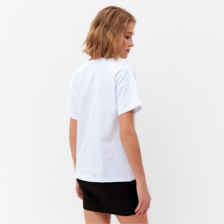 Women's T -shirt Minaku with a proprietary print, white color, size 44-4