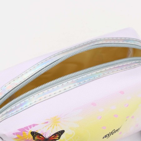 Lightning cosmetic bag, white/yellow color-2