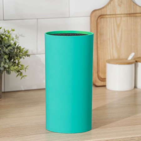 NEW knives stand, 22 × 11 cm, with filler, Soft-Touch coating, green color
