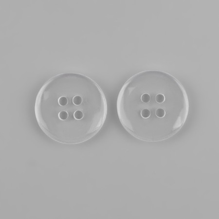 A set of buttons, 4 punctures, d = 18 mm, 10 pcs, in a blister, the color is transparent-2