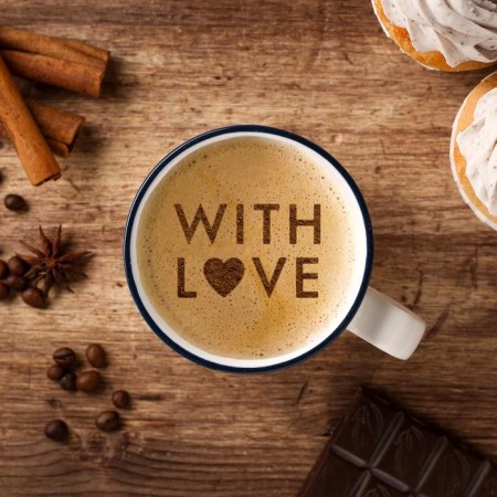 Coffee stencil "With Love", 9.5 x 8.5 cm-1