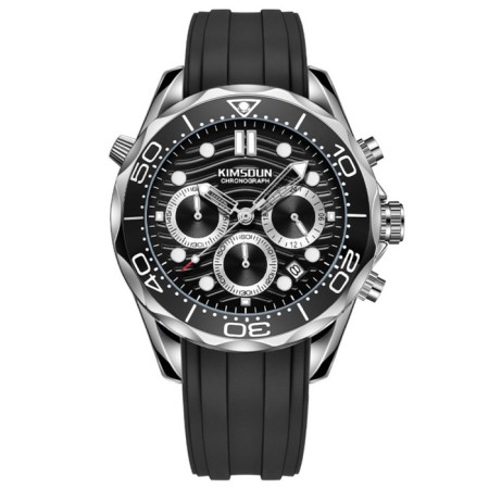 Men's watch, with a calendar, backlight, chronograph, D-4.3 cm, gray