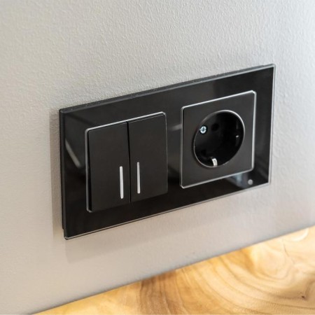 Grozen with grounding and curtains WL08-SKGS-01-IP44, Black Color Black-3