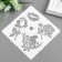 Stencil plastic "Flowers, bird, kiss" 15x15 cm