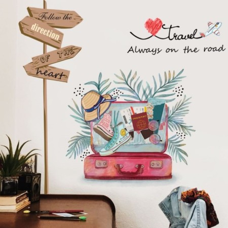 Sticking plastic interior color "Suitcase mood" 30x60 cm