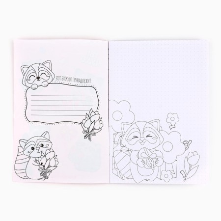 Notebook Coloring A5, 8 pages "Raccoon"-1
