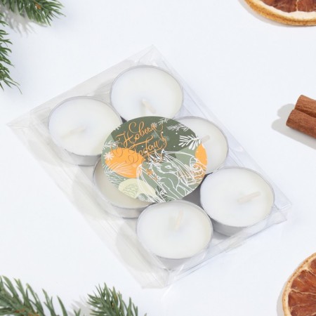 A set of candles of tea aromatic, 6 pcs, vanilla-3