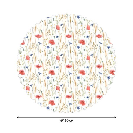 Tablecloth on the table "Field of Macs", round, Saten, d = 150 cm