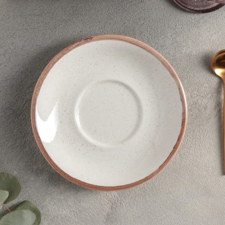 A saucer for a tea cup Beige, D = 16 cm, beige color-1