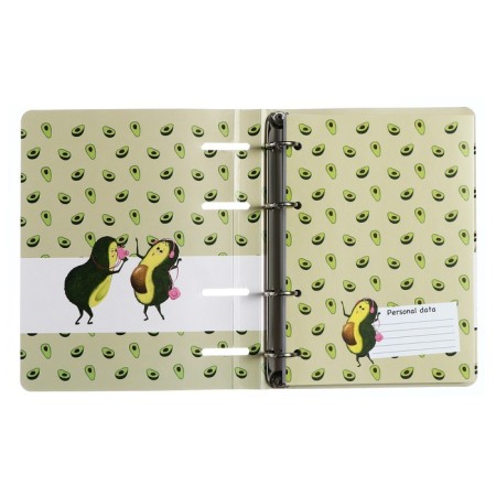 Notebook on rings, 80 sheets to the point "Avocado and Donut", cardboard cover, matte lamination Soft Touch, foil embroidery, shift block 70 g/m2-3
