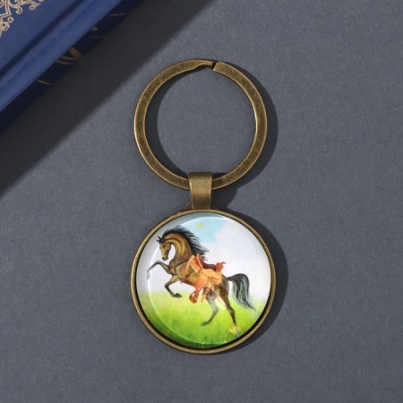 Trick Glass, Metal "Circle. Watercolor. Bogatyr horse" d = 3 cm