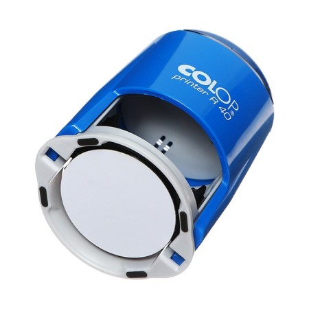 Equipment for round printing automatic Colop Printer R40, diameter 41.5 mm, with a lid, blue body-3