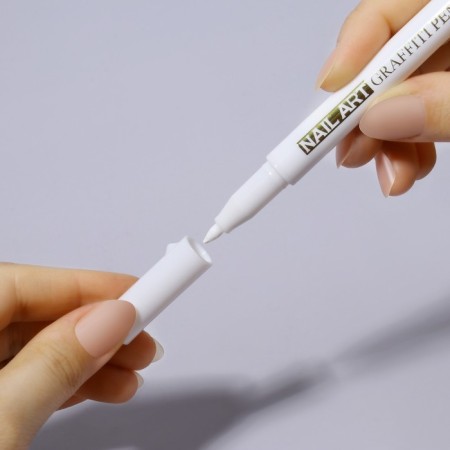 Nail design marker, acrylic, 13.5 cm, white color-10