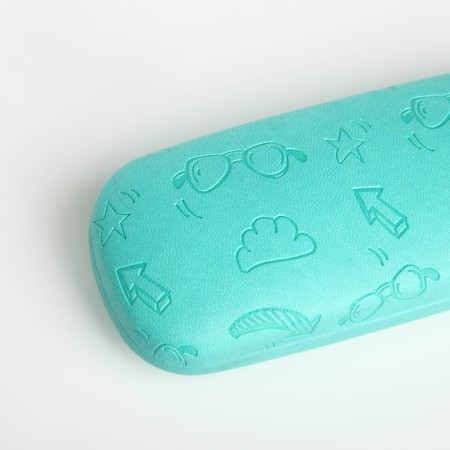 Case for glasses on the chosen clap, length 16 cm, turquoise color-2
