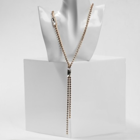 The necklace "thread" rectangles, the color is white in gold, 70 cm