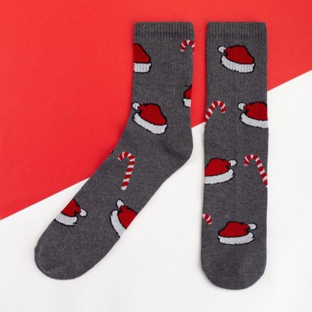 New Year's socks KAFTAN "New Year" size 41-44 (27-29 cm), color gray color