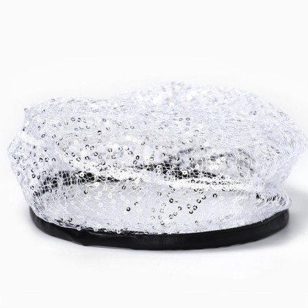 Takes transparent with sequins, white color, rr 56cm-1