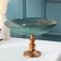 Serving dish for fruit infiration, d = 30 cm, on the leg, emerald color