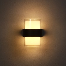Facade lamp “Double Grand”, FSD-040, 10 W, 3000K, IP65, 220 V, plastic, black