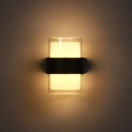 Facade lamp “Double Grand”, FSD-040, 10 W, 3000K, IP65, 220 V, plastic, black