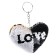 Soft toy "heart" with sequins, on the key fob, 10 cm, white color