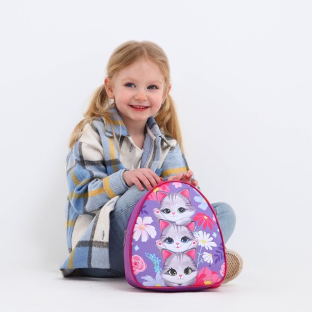 Baby backpack for a girl "Kitty", 23x20.5 cm, + notebook A6 Calligrata-12